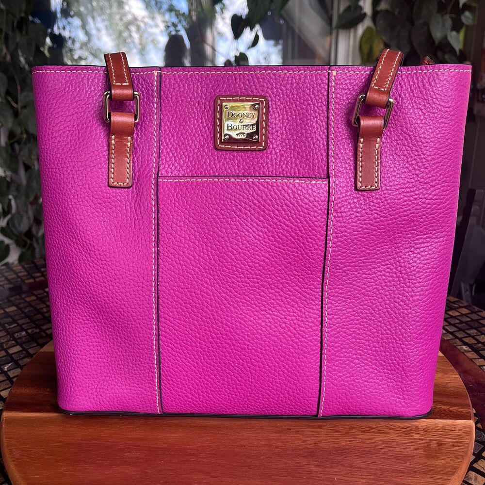 Dooney & Bourke Fuchsia Pink Pebbled Leather Lexington Tote NWOT